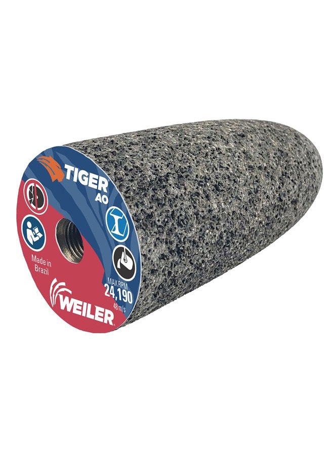 WEILER 68305 Tiger AO Type 16 Round Tip Portable Grinding Cone, A24-R, 1 1/2" X 3" X 3/8-24 - Image 1