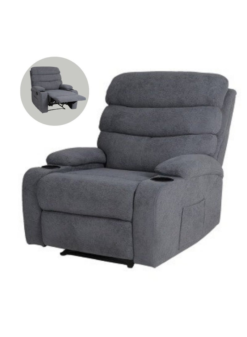 NZONE STORE Comfortable recliner chair with footrest Grey- comfortable and convenient - Image 5