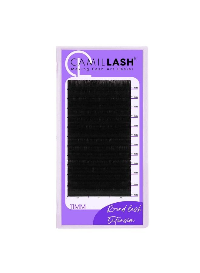 CL CAMILLASH تمديد رموش دائري بحجم روسي (0.03/11 مم/تجعيد C) علبة إمدادات جملة رموش مينيك فردية فردية حالة سوداء غير لامعة (0.03/11 مم/تجعيد C) - Image 1