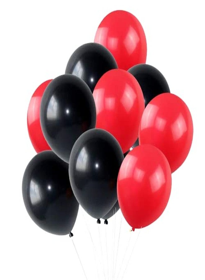 FI - FLICK IN 100 Pcs Latex Red & Black Metallic Balloons Set Marriage Decoration Combo Valentine Day Engagement Wedding Garland Photo Booth Backdrop Birthday Party Supplies (Pack of 100,Red & Black) - Image 4