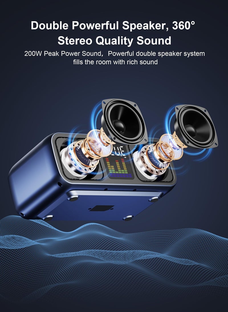 SDRD Karaoke Machine with 2 UHF Wireless Microphones and LED Screen, Portable Bluetooth Speaker - Image 4