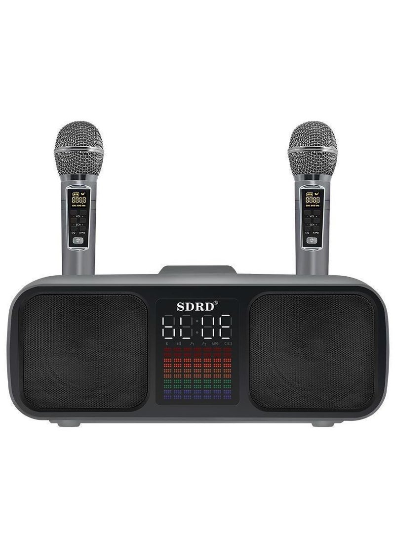 SDRD Karaoke Machine with 2 UHF Wireless Microphones and LED Screen, Portable Bluetooth Speaker - Image 2