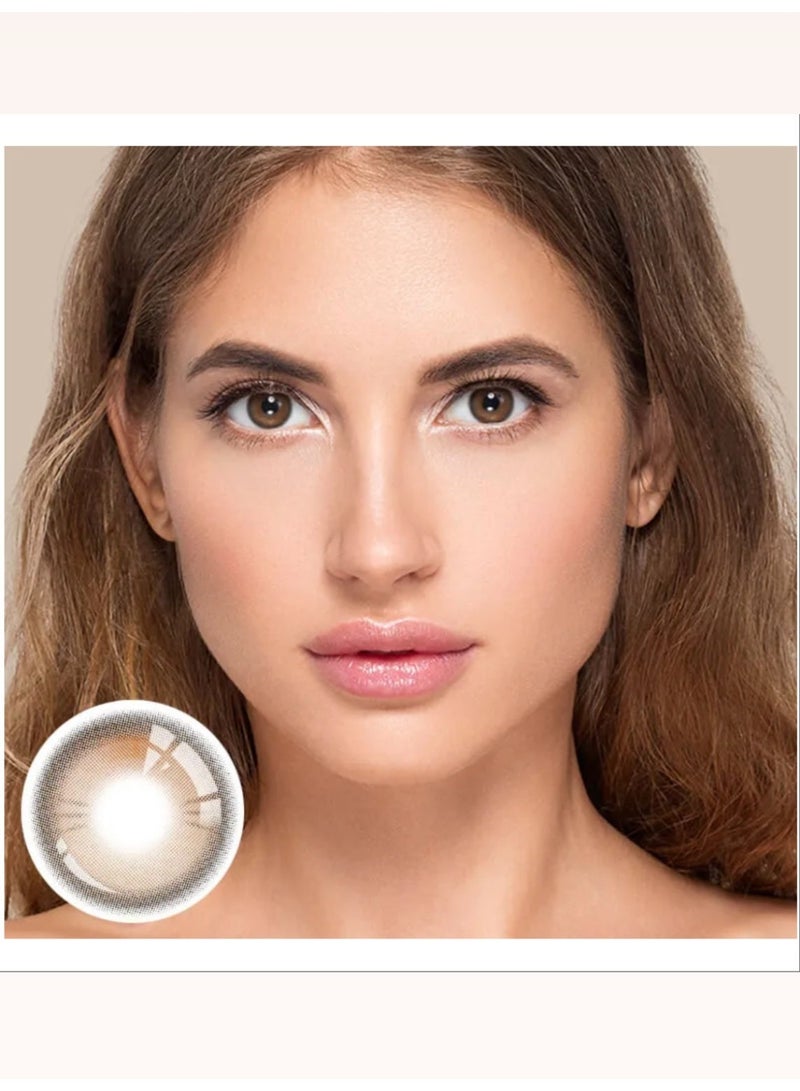 Unibling Meow Orange Yearly Colored Contact Lenses, Unisex Cosmetic Contact Lenses, Enlargement Collection, Dark Brown, With Case - Image 3