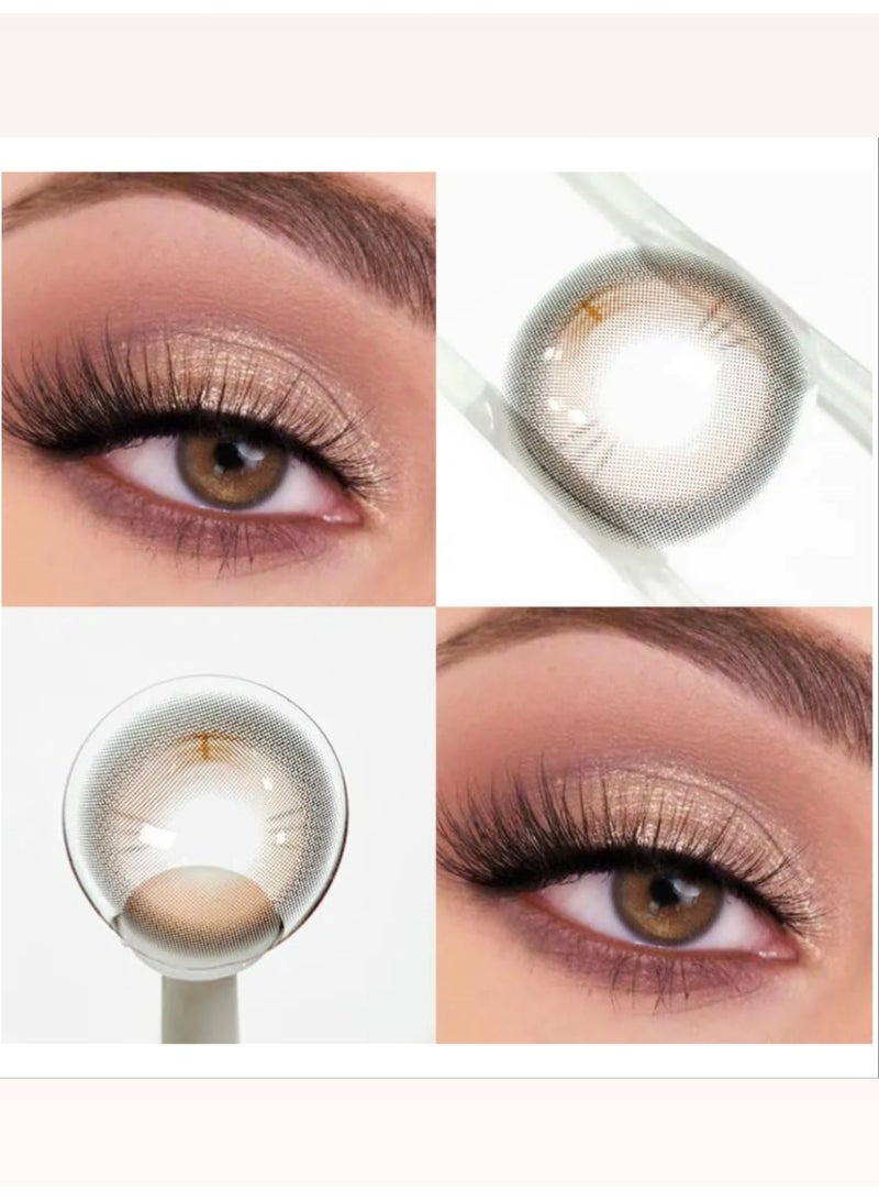 Unibling Meow Orange Yearly Colored Contact Lenses, Unisex Cosmetic Contact Lenses, Enlargement Collection, Dark Brown, With Case - Image 5