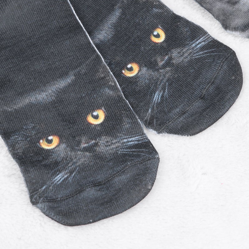 2 Pairs Cat Printed Women Casual Socks Unisex Low Cut Ankle Socks (905+ ) - Image 5