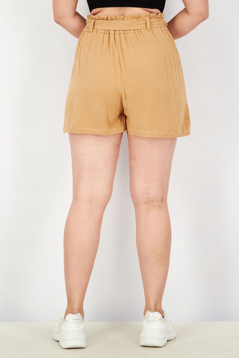 Cropp شورتات أساسية بسيطة للنساء، تان - Image 2