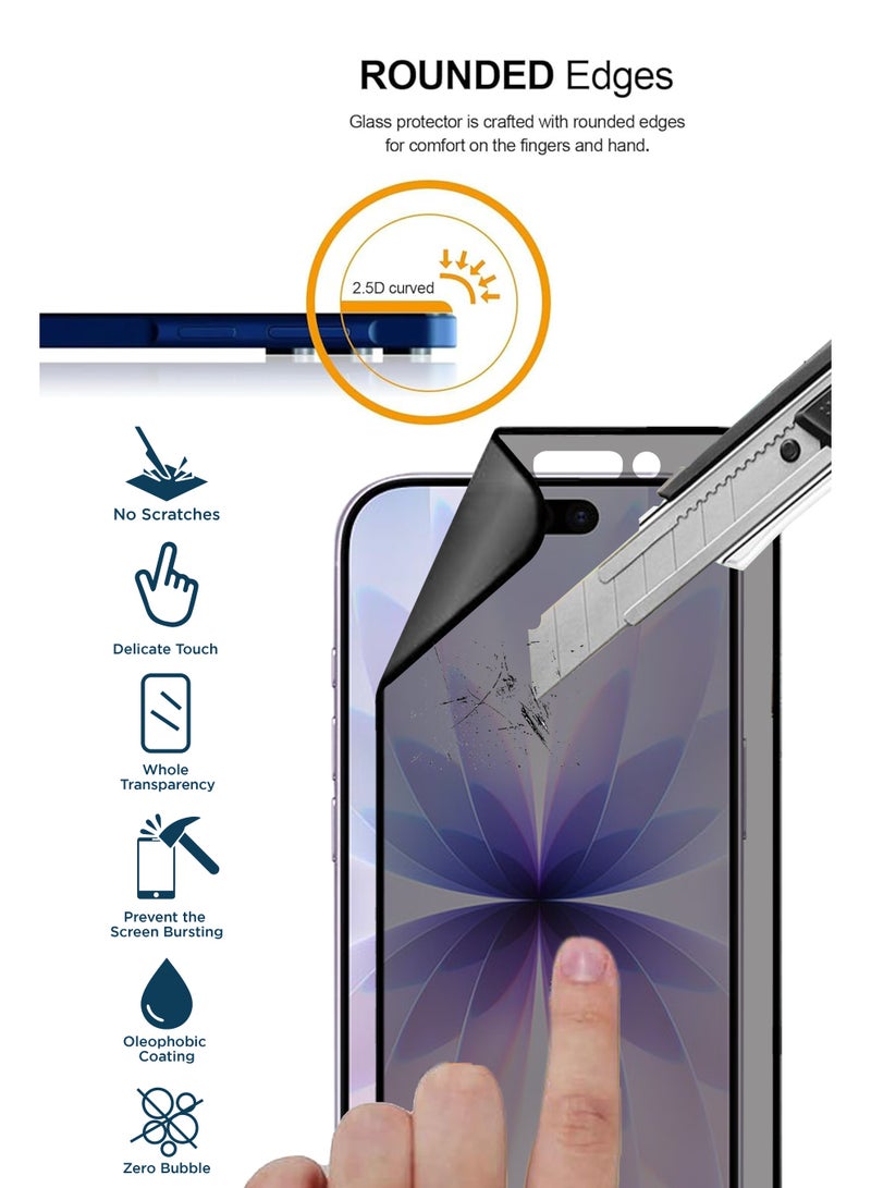 BYTER For Apple iPhone 17 - Privacy Matte Ceramic Glass Screen Protector - Black - Image 2