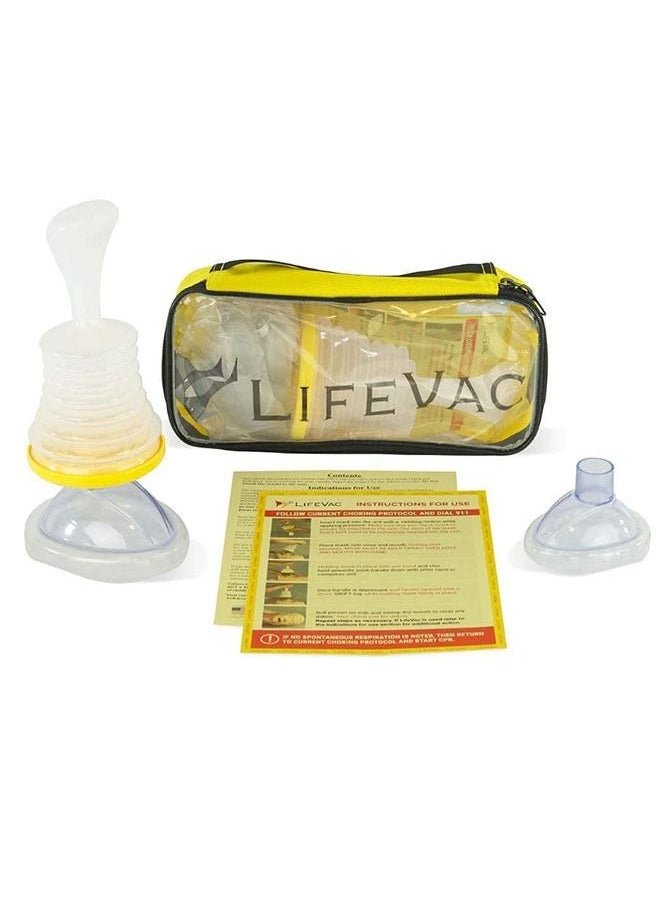 LifeVac LifeVac Yellow Travel Kit - Choking Rescue Device, Portable Suction Rescue Device First Aid Kit for Kids and Adults, Portable Airway Suction Device for Children and Adults  - Image 1