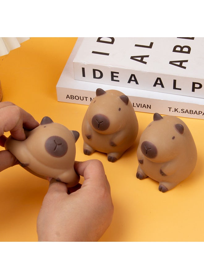 【3PCS，Only Three】Bead Squishy - Super Soft Slime Mud Squishy Toy - Plush brown capibala - Fluid Decompression Putty, Sensory Play Mud, Stress Relief Kneading Toy, Kids Handmade Craft, Funny Squeeze Fidget - Image 5