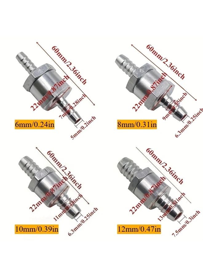 قطعتان 6مم صمام فحص أحادي الاتجاه من سبائك الألومنيوم لنظام وقود الديزل والزيت والغاز - Image 3