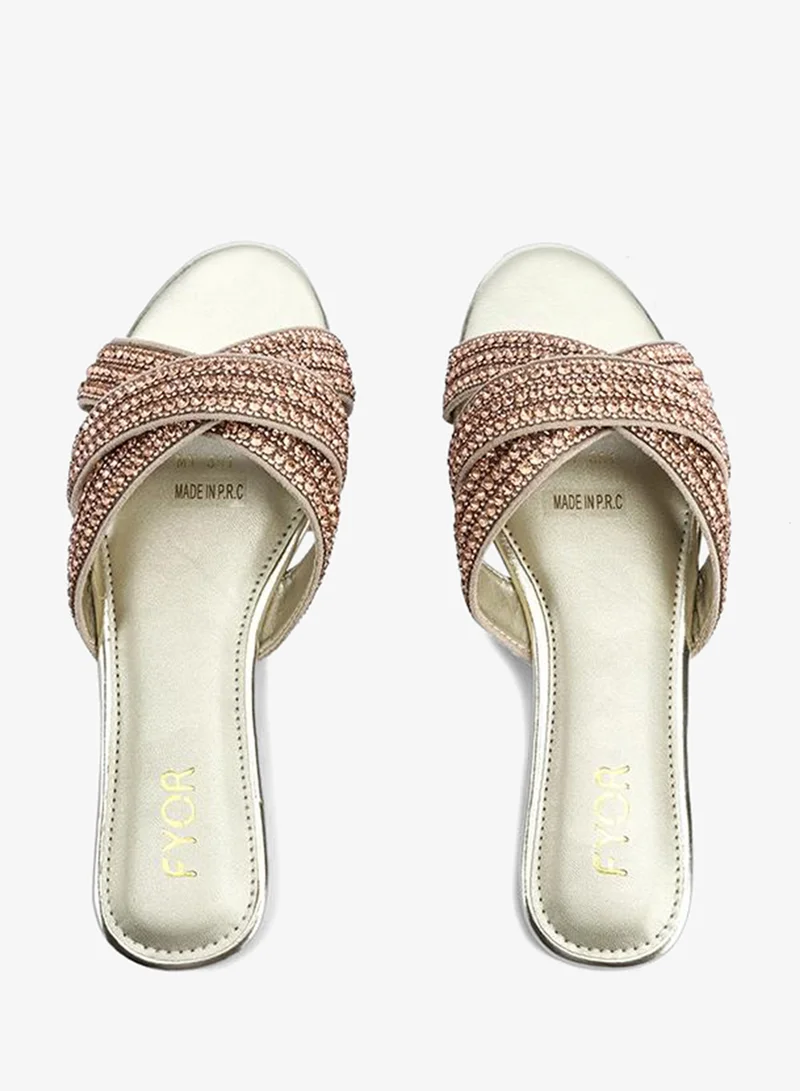 Fyor  The Premium Glimmer Cross-Strap Flat MY 391 for Women | Best Price UAE