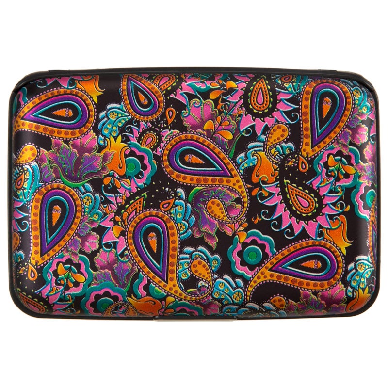 Kaabao Credit Card Holder Small RFID Blocking Wallet Business Metal Slim Mini Aluminum Hard Case for Women Men Gift (Paisley Art) - Image 1