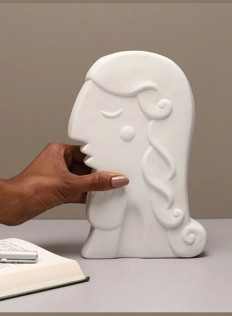 Bonhomie Man Face Shaped Minimalistic Modern Ceramic Vase For Home Decor