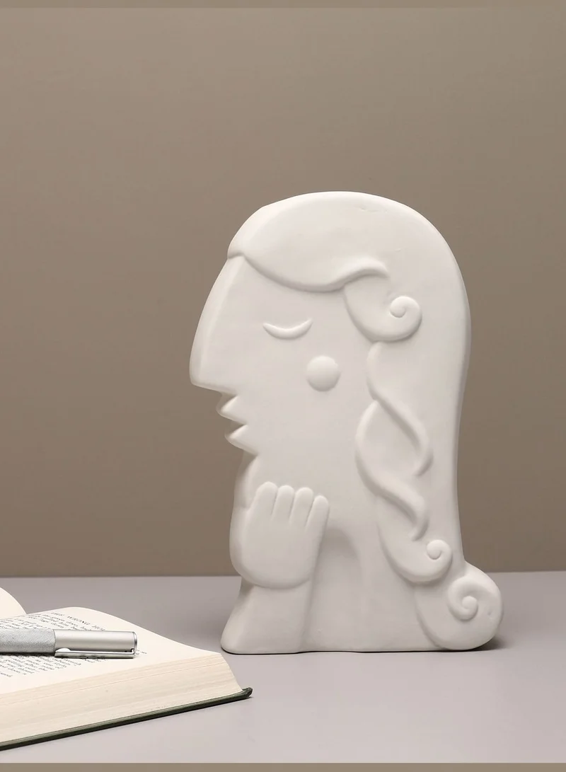 Bonhomie Man Face Shaped Minimalistic Modern Ceramic Vase For Home Decor