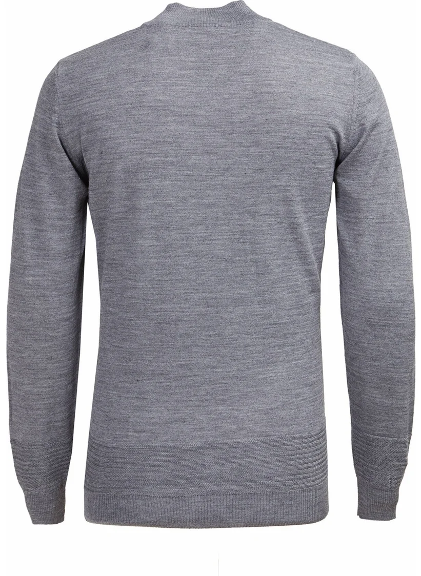Kip Grey Half Turtleneck Wool Blend Sweater