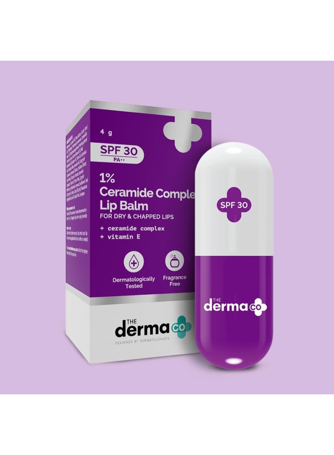 THE derma Co بلسم شفاه معقد السيراميد 1% مع السيراميدات وفيتامين E، SPF 30 PA++ للشفاه الجافة والمتشققة - 4 جرام - Image 2