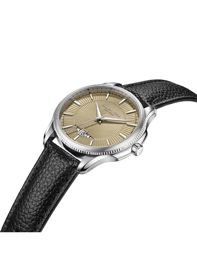 كينيث كول نيو يورك Modern Classic Copper Dial Genuine Leather Strap Analog Watch for Men