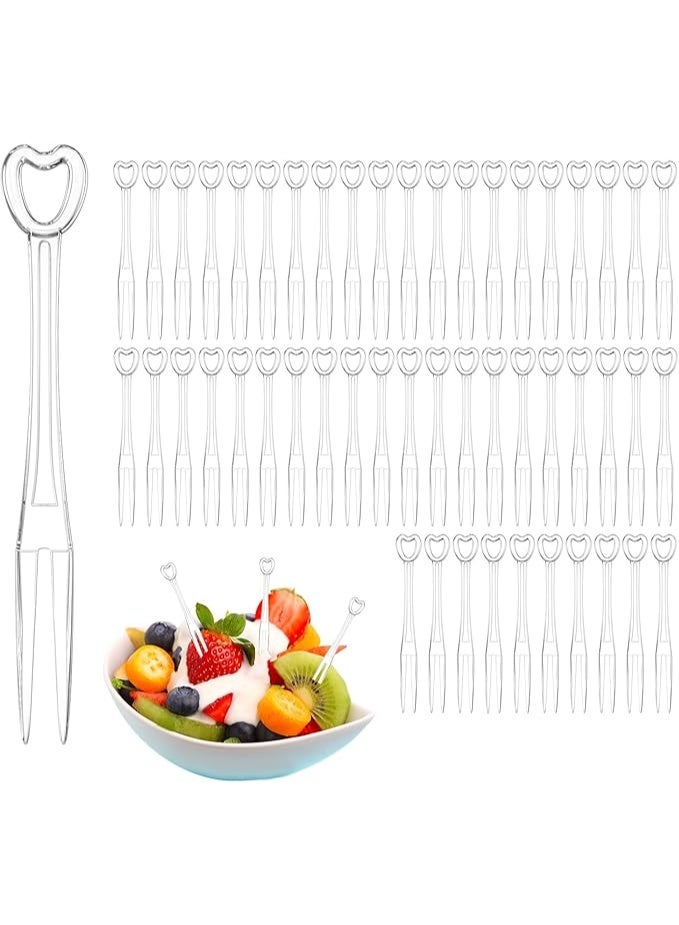 صن سباير 100 قطعة شوك فاكهة بلاستيكية يمكن التخلص منها مناسبة للتجمعات العائلية وحفلات أعياد الميلاد وحفلات الزفاف وشوك كعكة الحلويات وشوك الطعام - Image 1