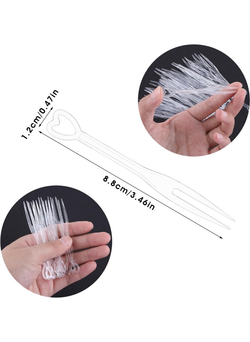 صن سباير 100 قطعة شوك فاكهة بلاستيكية يمكن التخلص منها مناسبة للتجمعات العائلية وحفلات أعياد الميلاد وحفلات الزفاف وشوك كعكة الحلويات وشوك الطعام - Image 2