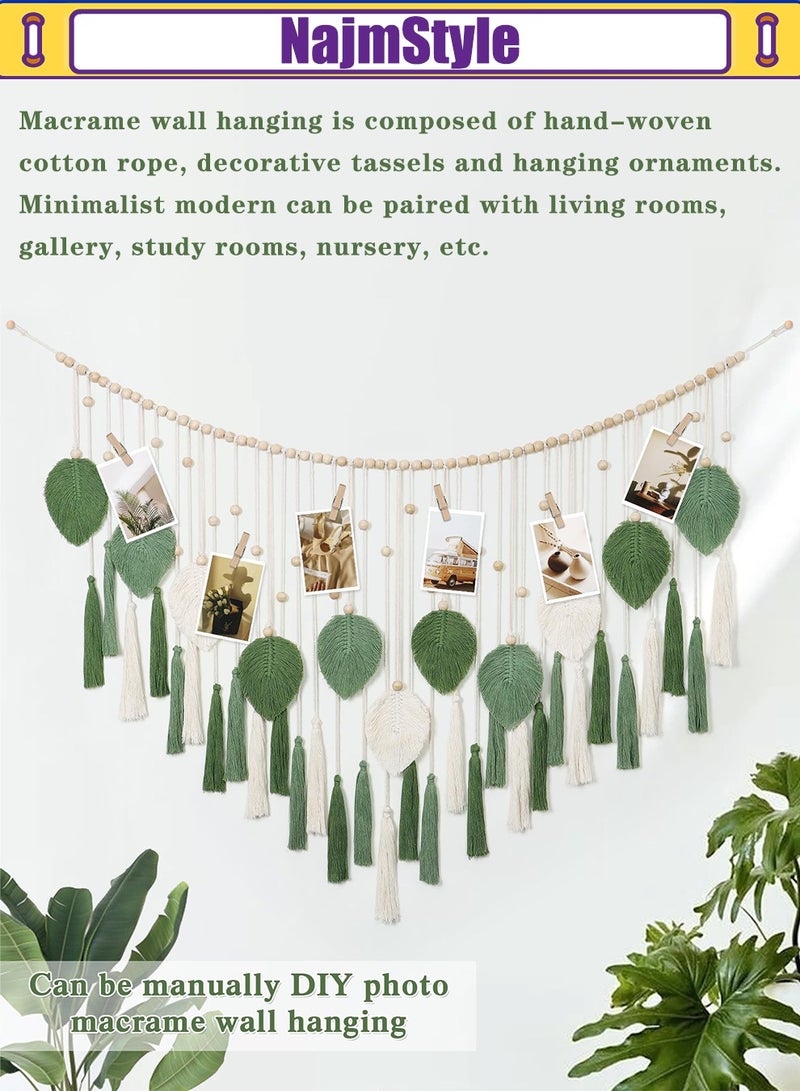 NajmStyle Macrame Wall Hanging with Wood Beads Bohemian Bohemian Wall Hanging Decor for Bedroom, Living Room and Kitchen - Image 4