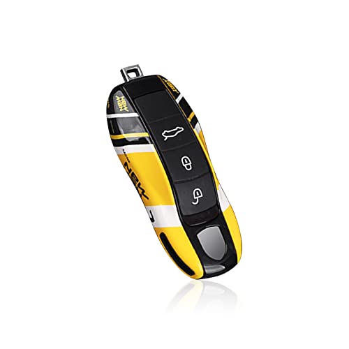 LIMBQS Car Key Protection Keychain, Key Cover for Porsche Macan Cayenne Panamera 911 (Old Yellow) - Image 1
