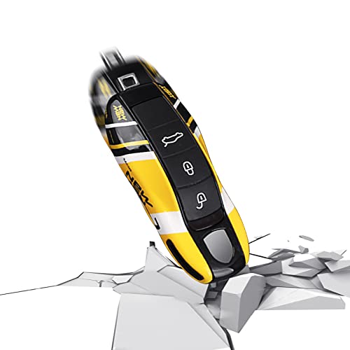 LIMBQS Car Key Protection Keychain, Key Cover for Porsche Macan Cayenne Panamera 911 (Old Yellow) - Image 5