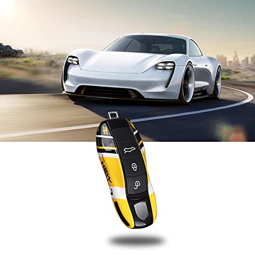 LIMBQS Car Key Protection Keychain, Key Cover for Porsche Macan Cayenne Panamera 911 (Old Yellow) - Image 2