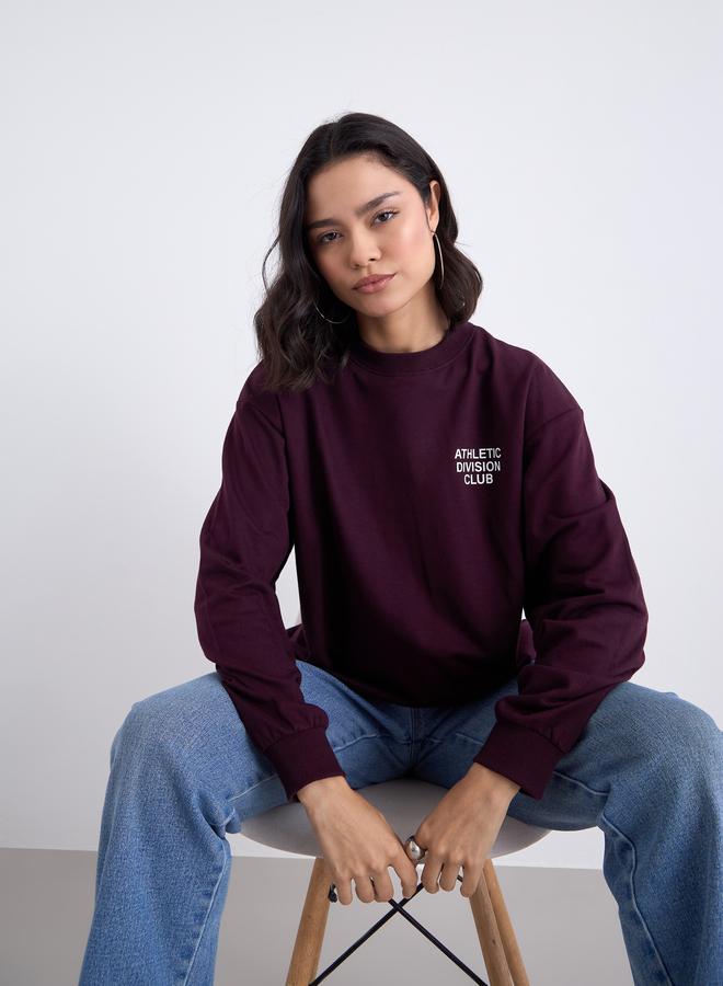 Styli Women Slogan Print Regular Fit Sweatshirt - Image 1