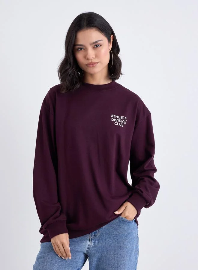 Styli Styli Women Slogan Print Regular Fit Sweatshirt