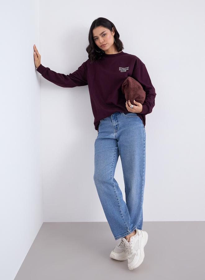 Styli Women Slogan Print Regular Fit Sweatshirt - Image 2