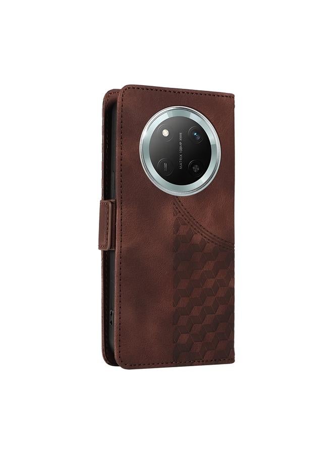 Green Tiger Case For Honor X9c / Magic7 Lite Embossed Rhombus Starry Leather Phone Case - Image 3