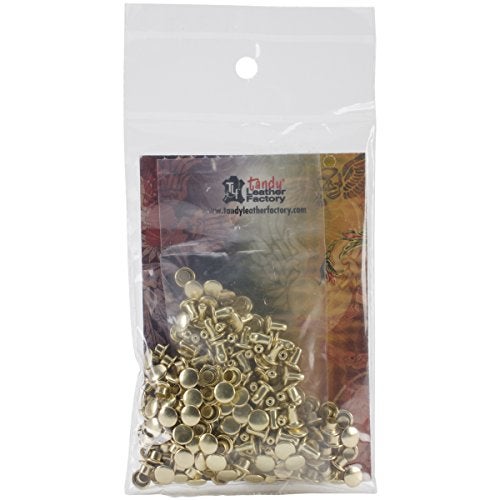 Tandy Leather Double Cap Rivets X-Small Brass Plate 100/pk 1378-11 - Image 1