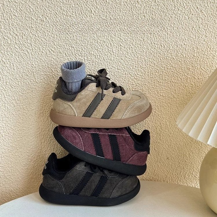 Children'S Board Shoes For Boys Leather Retro German Training Shoes Girls Low Casual Board Shoes Fleece-Lined - Image 5