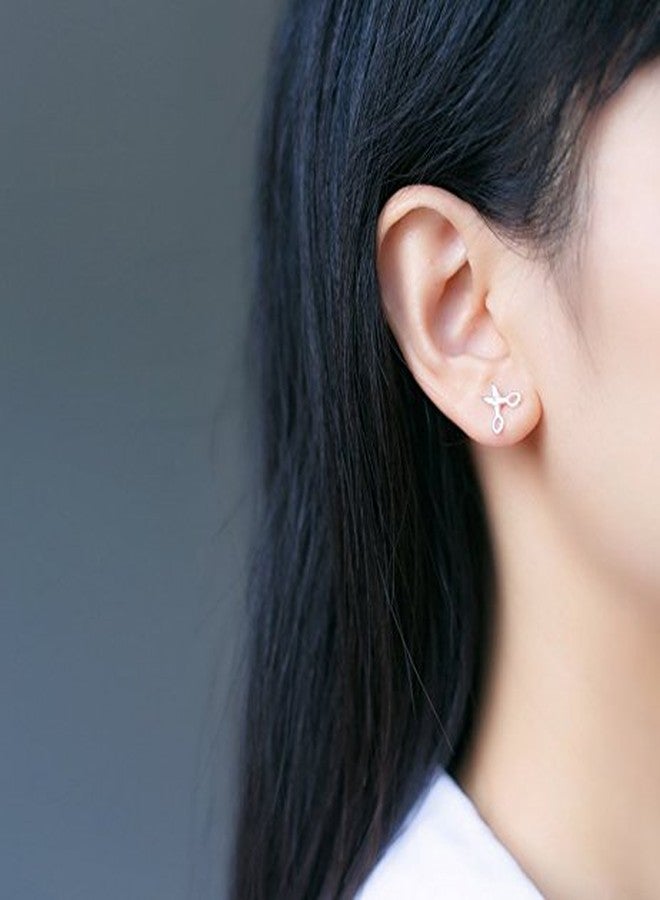 Helen de Lete Lovely Scissors Sterling Silver Stud Earrings for Women - Image 2