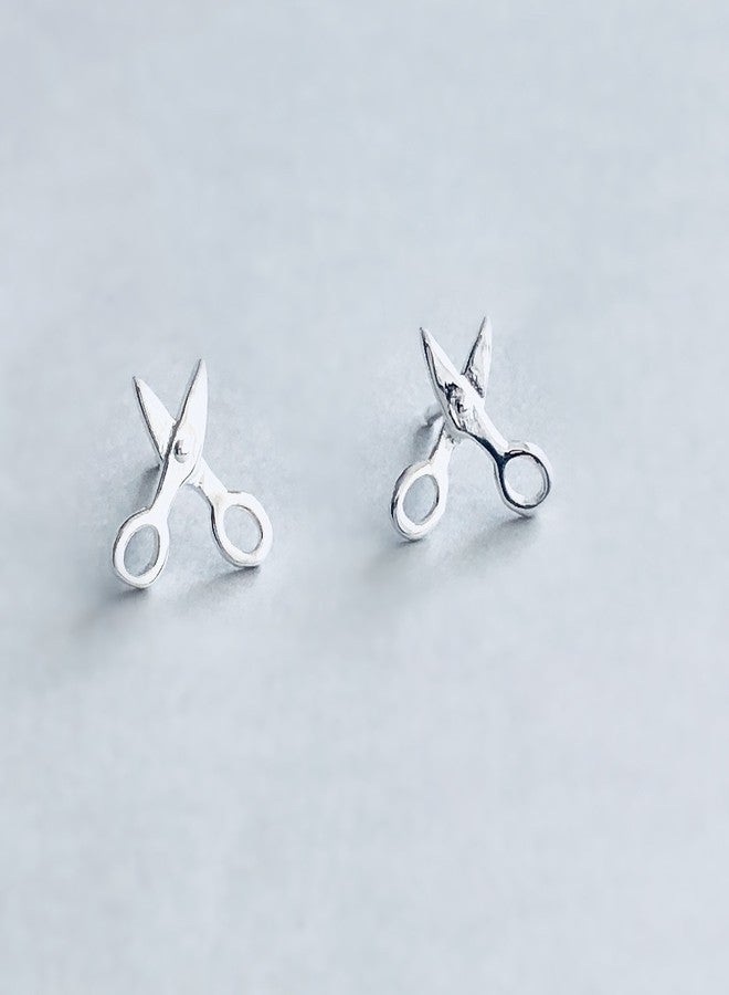 Helen de Lete Lovely Scissors Sterling Silver Stud Earrings for Women - Image 4