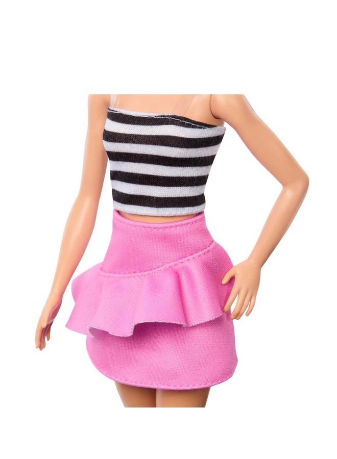 Barbie Fashionistas Doll #213, Blonde With Striped Top, Pink Skirt & Sunglasses, 65th Anniversary  - Image 5