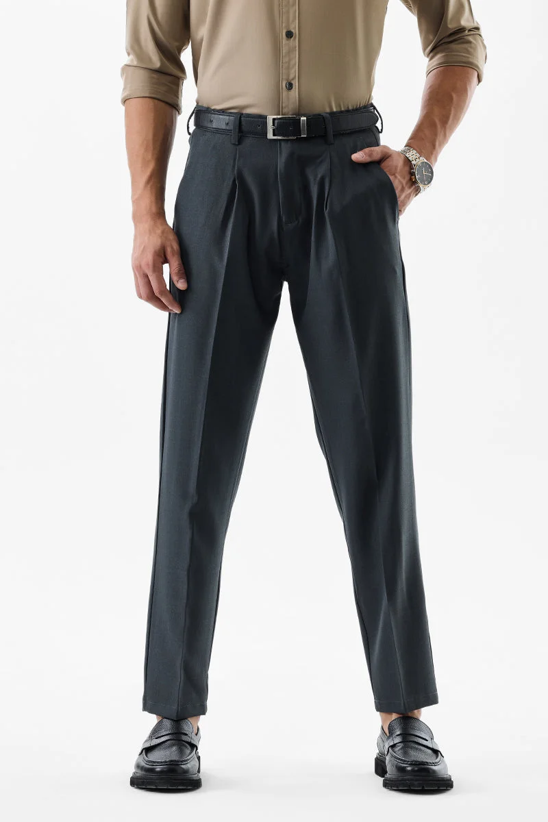 SNITCH Dark Green Regular Fit Trousers