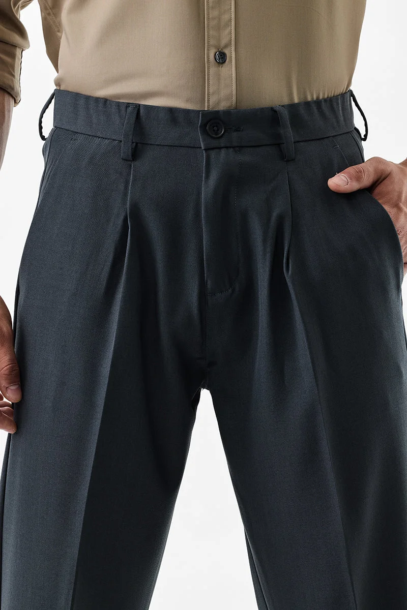 Snitch Green Dark Green Regular Fit Trousers for Men | Best Price UAE