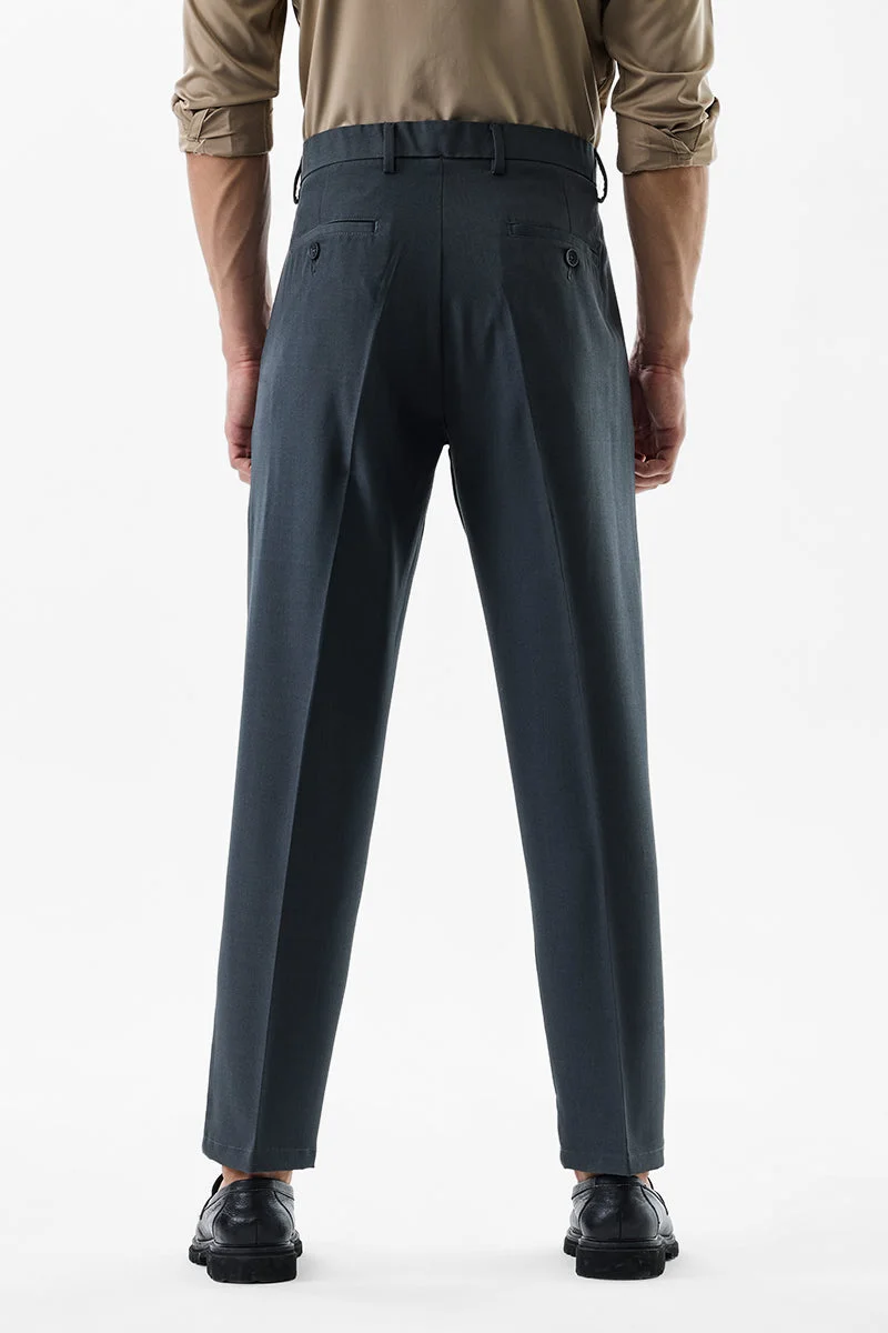 Snitch Green Dark Green Regular Fit Trousers for Men | Best Price UAE