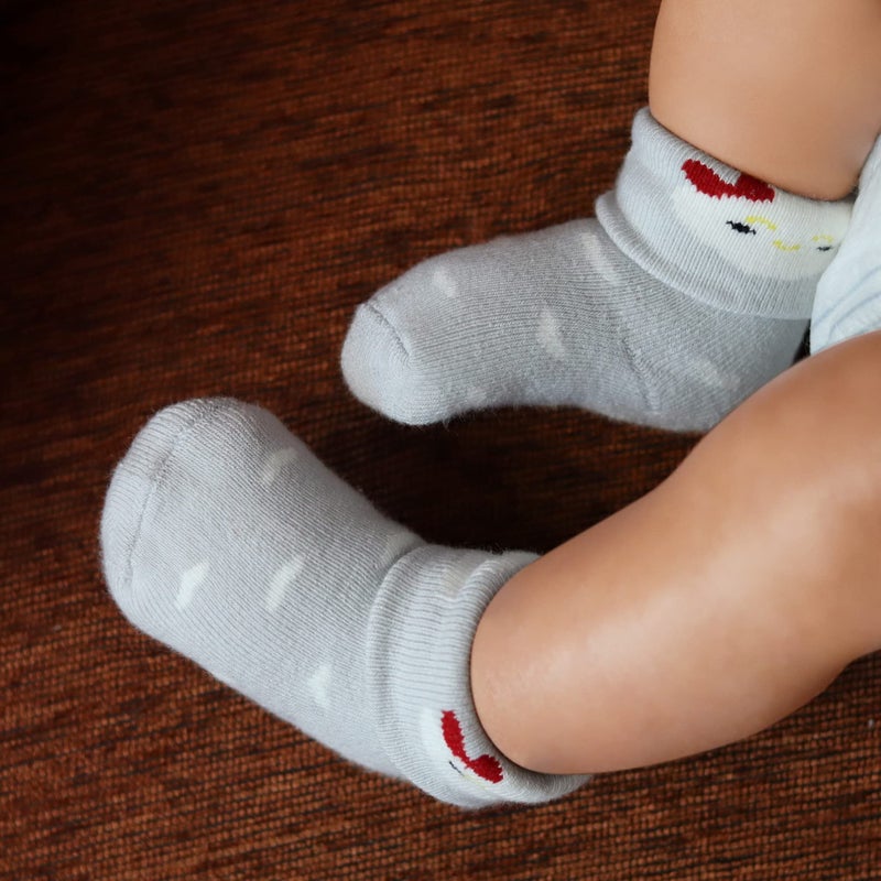RATIVE Newborn Socks Thick Terry Turn Cuff Socks for Baby Girls (0-6 months, 12-pairs/BG12) - Image 5