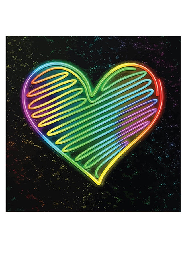 RYN Love’s Heart Themed Wall Art Black/Yellow/Red 30x30cm - Image 1