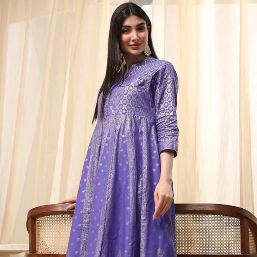 Biba Women Lavender Cotton Dress_42 - Image 4