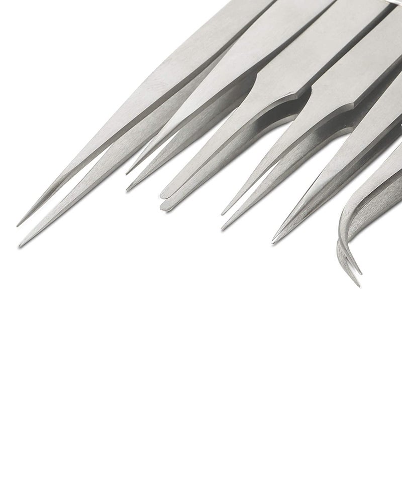 GRETA Professional Stainless Steel 6 Pcs Tweezer Set With Fine Tips Sizes and Angles For Mobiles, Industrial, Hobby, Jewelry, Personal Care - Image 3