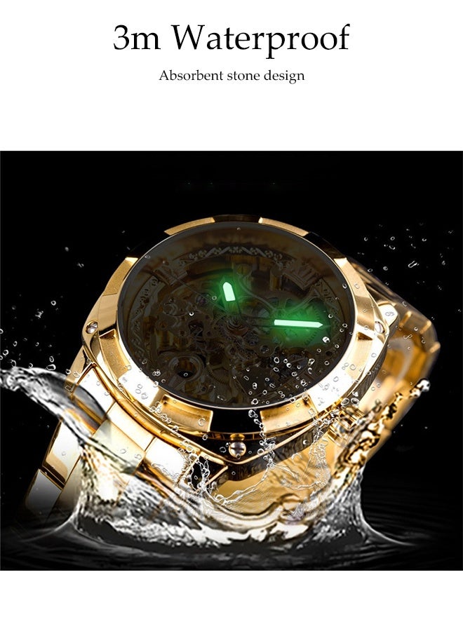 DUNISO Automatic Watch for Men，Luxury Automatic Machenical Watch,Stainless Steel Mechanical Wrist Watch,Daily Life Waterproof Design,Night Light Design，Suitable for Daily Business Meetings and Gatherings - Image 4
