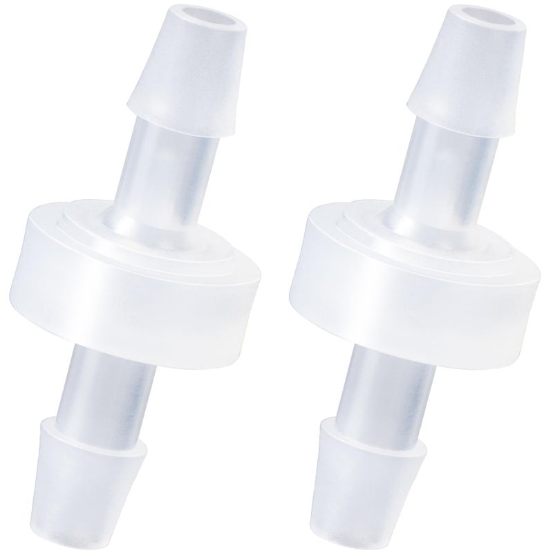 Generic PAGOW 2 Pack 1/4 Inch (6mm) PVDF Wear-Resistant One-Way Check Valve for Fuel Gas Liquid Air, Plastic Water Stops, Micro Diaphragm for Air Intake Feed  - Image 1