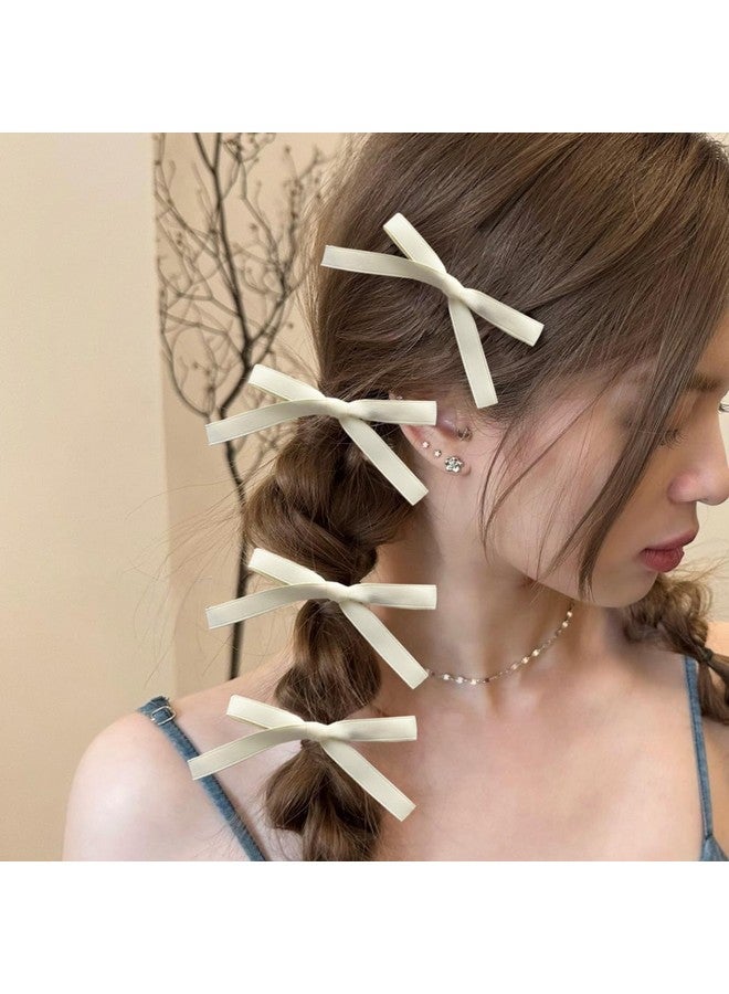 SALOCY 8 Pcs Hair Ribbons Hair Bows For Women Girlspink Hair Ribbons White Hair Bows Alligator Clips For Hair Design (Pinkbeigeblackblue) - Image 5