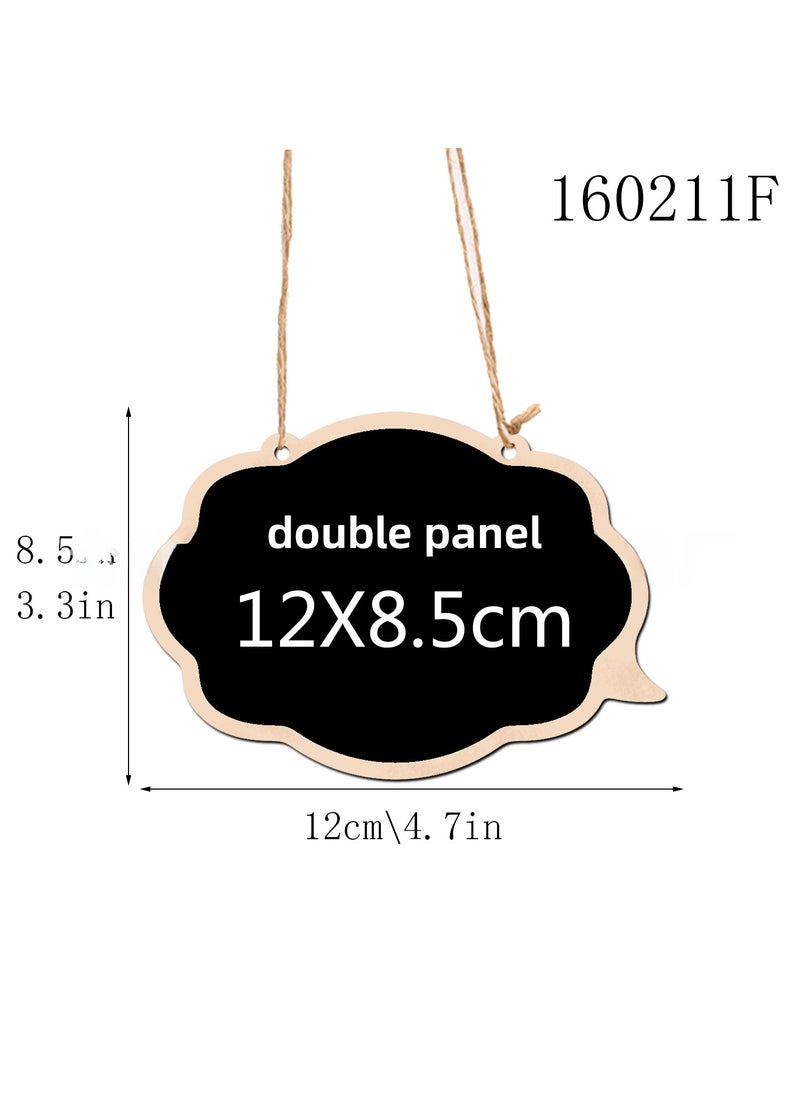 Cartoon Double-sided Small Blackboard Pastoral Pendant Wedding Props Listing Birthday Decoration Listing Blackboard Wooden Message Board(Trumpet) conversation shape (Trumpet) conversation shape 