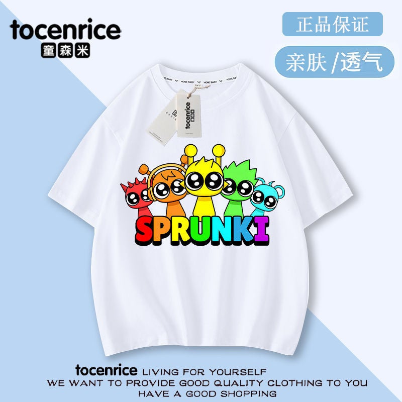 Music Rhythm Box Boys T-Shirt Baby Bottoming Shirt Pure Cotton Kidsren'S Summer Printed Tops Ins - Image 5