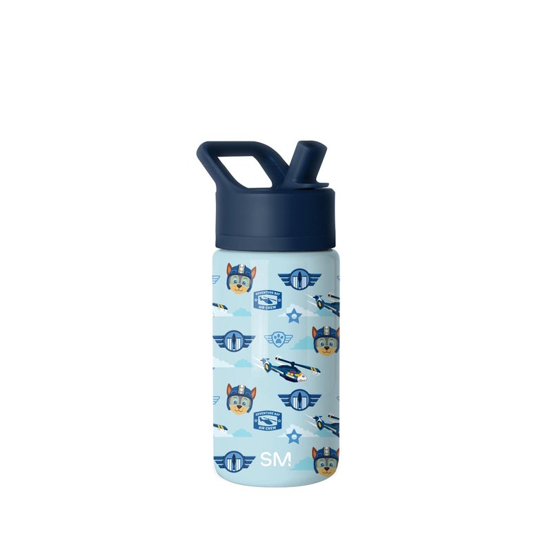 Simple Modern Kids Summit Water Bottle with Straw Lid | Paw Patrol 14oz Stainless Steel Cup Insulated Tumbler for Toddlers, School | Helicopter Chase - Image 1