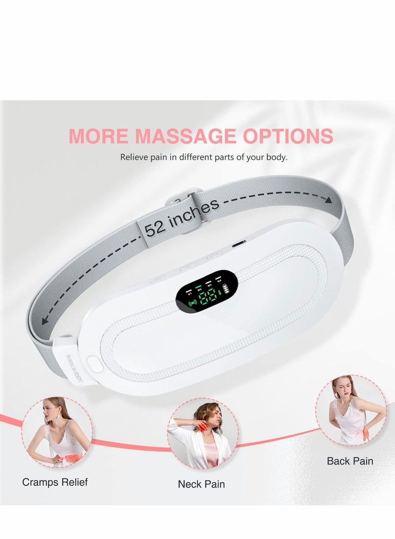 Excefore Portable Cordless Heating Pad, Electric Waist Belt Device, Fast Pad with 3 Heat Levels and 4 Massage Modes, Back or Belly for Women Girl(White)  - Image 5